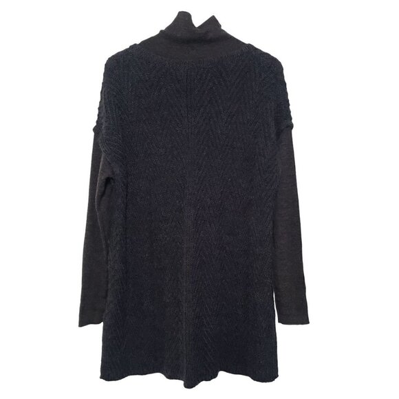Woolrich Sweater Dress Gray Knit Chevron Zig Zag Pullover Mock Neck Womens Large - Picture 9 of 11